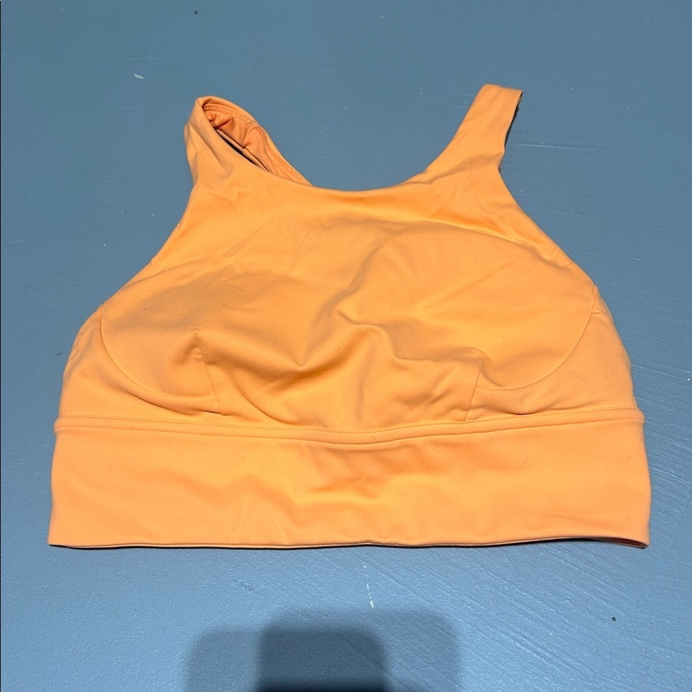 Lululemon Orange Wunder Train Longline Sports Bra (Size 8)